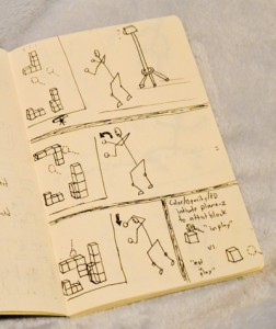 Concept sketch for Kinect Tetris