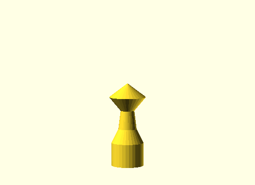 This pawn's collar is higher than it's small head, so it has a cool diamond shape thing going on.