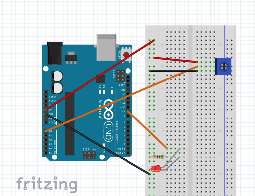 assignment 10B potentiometer fritzing