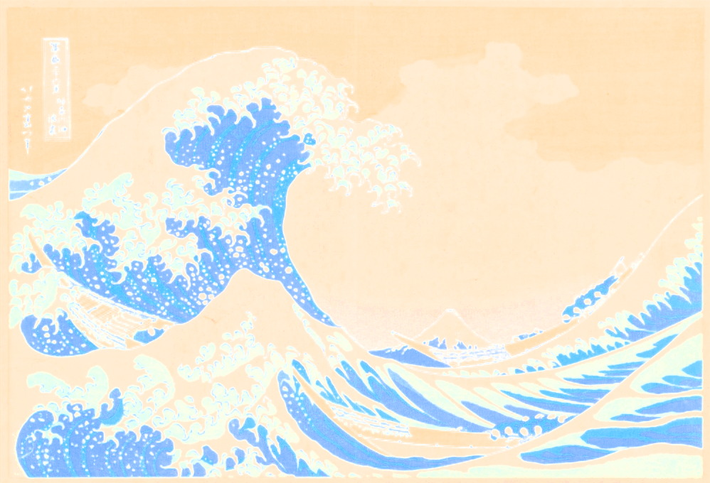 The Great Wave print with all brightness at full.